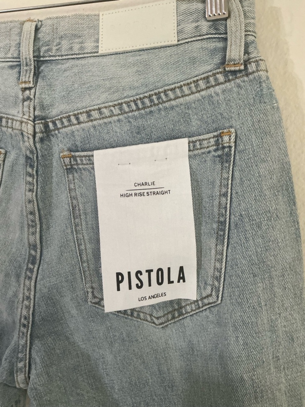 Pistola Charlie High Rise Straight in Shore Distresses Size 26 Jeans NWT - Picture 4 of 8
